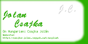 jolan csajka business card